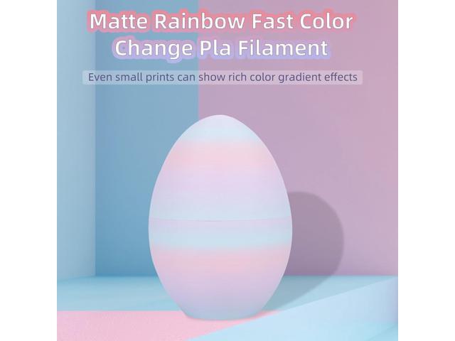 Matte Rainbow 3D Printer PLA Filament 1.75mm +/- 0.03 Multicolor Change Filament 1 KG(2.2lbs) Spool Fit Most FDM Printer-Pink Purple Green