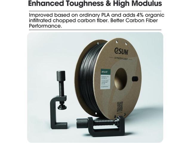 eSUN Carbon Fiber PLA Filament 1.75mm, Matte Texture 3D Printer Filament Carbon Fiber Reinforced PLA for Fast Printing, 1KG Spool (2.2 LBS) 3D...
