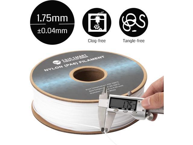 SainSmart PA6 Nylon Filament 1.75mm 3D Printer Filament, 1kg Cardboard Spool(2.2lbs), Dimensional Accuracy +/- 0.04 mm, Fit Most FDM Printer (White)