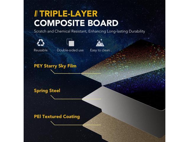 3D Printer Build Plate for Bambu Lab X1 X1C X1E P1P P1S A1, 3D Printer Accessories PEY+PEI Dual Texture 257x257mm, Flexible Spring Steel Hot Bed...