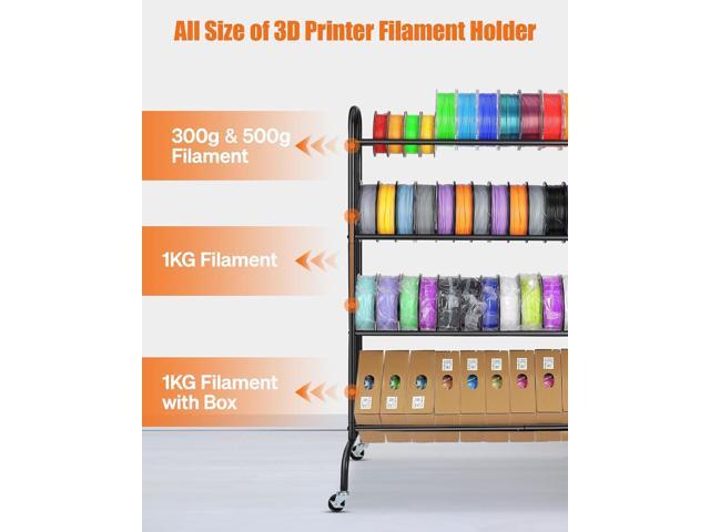 3D Printer Filament Storage Rack - 4 Tier Heavy Duty Metal Shelf Filaments Spool Holder for PLA/ABS/TPU, Organized for 3D Printing Studio, Office...