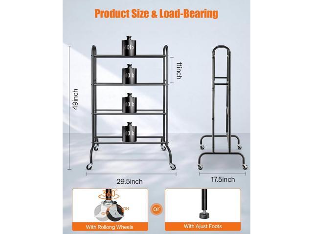 3D Printer Filament Storage Rack - 4 Tier Heavy Duty Metal Shelf Filaments Spool Holder for PLA/ABS/TPU, Organized for 3D Printing Studio, Office...