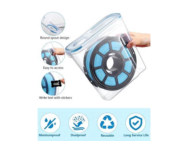 Filament Storage Box 4 Pack for 3D Printer Filament Storage Container Portable with Desiccants and Label Water-Proof Dust-Proof for 1.75mm Filament...