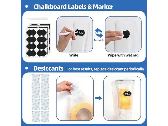 Filament Storage Box Kit- 6 Pack Filament Container for 3D Printing Filaments Sealing and Protection, Portable Filament Storage with Desiccant &...