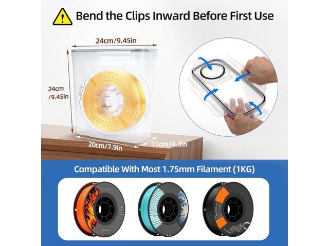 Filament Storage Box Kit- 6 Pack Filament Container for 3D Printing Filaments Sealing and Protection, Portable Filament Storage with Desiccant &...