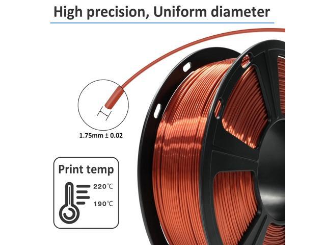 GIANTARM 3D Printer Filament, Silk Copper Pla Filament, 1Kg(2.2lbs) Spool, 1.75mm Dimension Accuracy +/- 0.03mm, 3D Printing Filament
