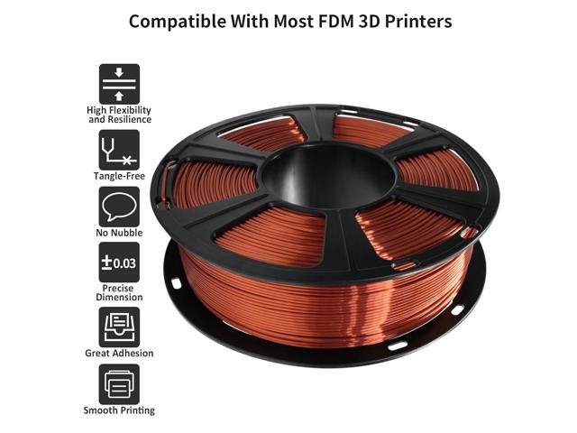 GIANTARM 3D Printer Filament, Silk Copper Pla Filament, 1Kg(2.2lbs) Spool, 1.75mm Dimension Accuracy +/- 0.03mm, 3D Printing Filament