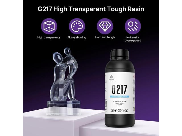RESIONE G217 Clear Tough 3D Printer Resin, Non-Yellowing Transparent Resin, ABS-Like Strength, High Impact & Tensile Strength, Ideal for Clear...