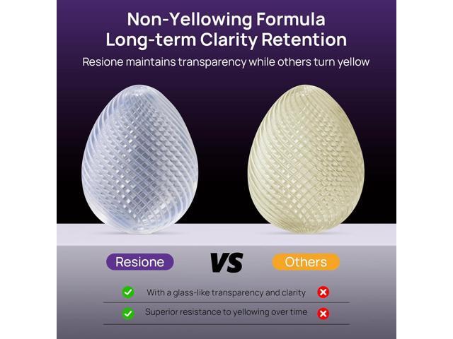 RESIONE G217 Clear Tough 3D Printer Resin, Non-Yellowing Transparent Resin, ABS-Like Strength, High Impact & Tensile Strength, Ideal for Clear...