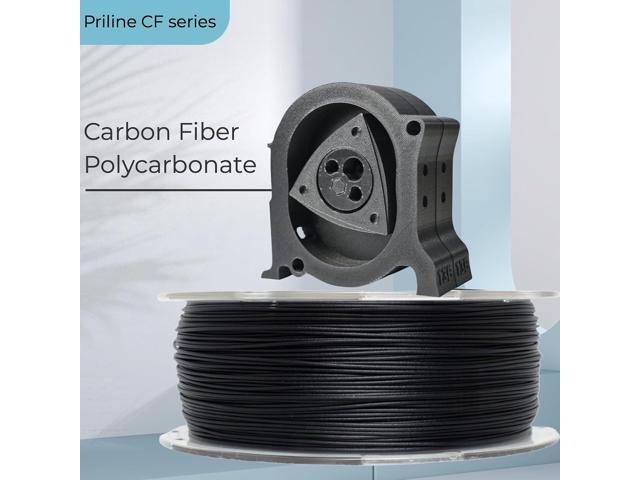 Carbon Fiber Filament, PRILINE Carbon Fiber Polycarbonate 3D Printer Filament 1.75mm, High Strength Carbon Fiber 3D Printing Filament 1kg Spool, Black