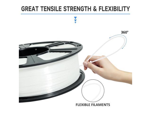 GIANTARM 3D Printer Filament, Silk White Pla Filament, 1Kg(2.2lbs) Spool, 1.75mm Dimension Accuracy +/- 0.03mm, 3D Printing Filament