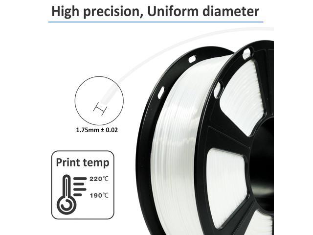 GIANTARM 3D Printer Filament, Silk White Pla Filament, 1Kg(2.2lbs) Spool, 1.75mm Dimension Accuracy +/- 0.03mm, 3D Printing Filament