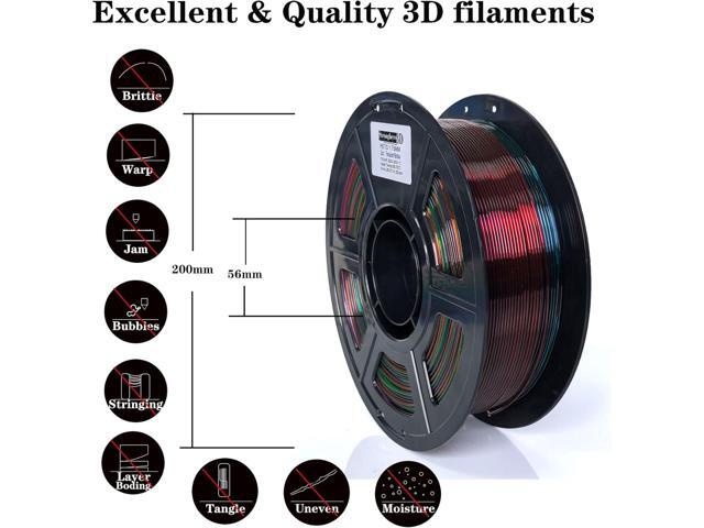 PETG 3D Printer Filament 1.75mm,Gradient Multicolors,Dual Color Blue to Translucent,1kg(2.2lbs) Accuracy +/-0.05mm for ender3 Cr10