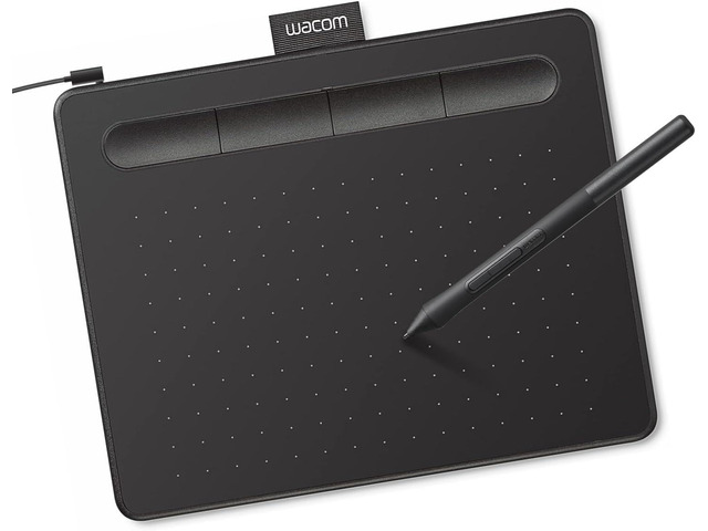 Wacom Intuos Small Graphics Drawing Tablet, Includes Training & Software; 4 Customizable ExpressKeys Compatible with Chromebook Mac Android &...