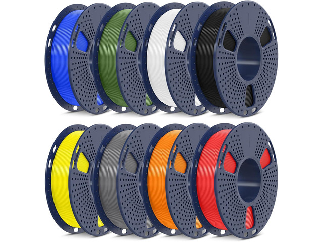 SUNLU PLA+2.0 3D Printer Filament Bundle, Multicolor PLA+ Filament 1.75mm, Individually Vacuum Packed, 0.25kg per Spool, 8 Pack, 2kg Total,...