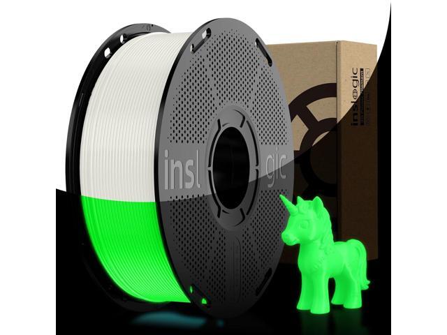 Inslogic PLA Glow in The Dark Filament, White (Green Glow), Luminous 3D Printing Filament 1.75mm ±0.02mm, 1kg Reusable Spool, Compatible with SUNLU...