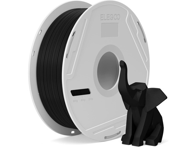 ELEGOO PLA Basic Filament with Reusable Spool Black 1KG, 1.75mm PLA 3D Printing Filament 2.2lbs High Dimensional Accuracy, Easy Installation...