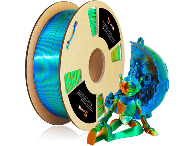 LOVOON PLA 3D Printing Filament 1.75MM Silk tricolors, Color Change by Angle Multicolor pla filaments Fit Most FDM Printers and 3D Pen, Silk...