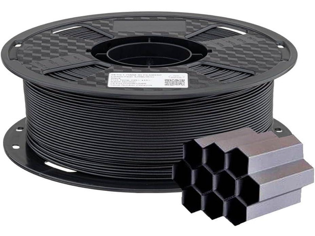 CC3D Carbon Fiber PETG 3D Printer Filament Black Carbon Fiber 1.75mm 1KG (2.2 LBS) Spool High Strength Rigidity 3D Printing Material PETG CF...