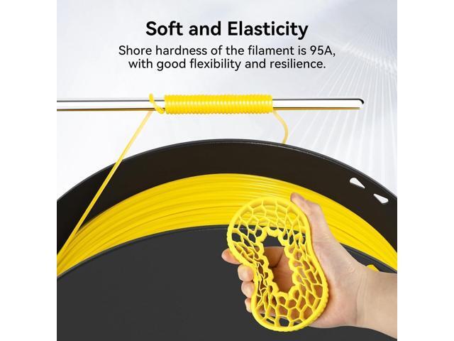 kexcelled High Speed TPU Filament 1.75mm,Yellow TPU 95A HF Flexible Soft 3D Printer Filament,1 kg Spool (2.2lbs), Excellent Elasticity,Fit Most 3D...