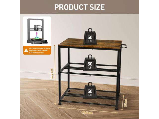 ikkle 3D Printer Filament Storage Rack with Wheels Heavy Duty, 3-Tier Metal Filament Spool Holder, 3D Printer Filament Stand for PLA/ABS/TPU/Nylon,...