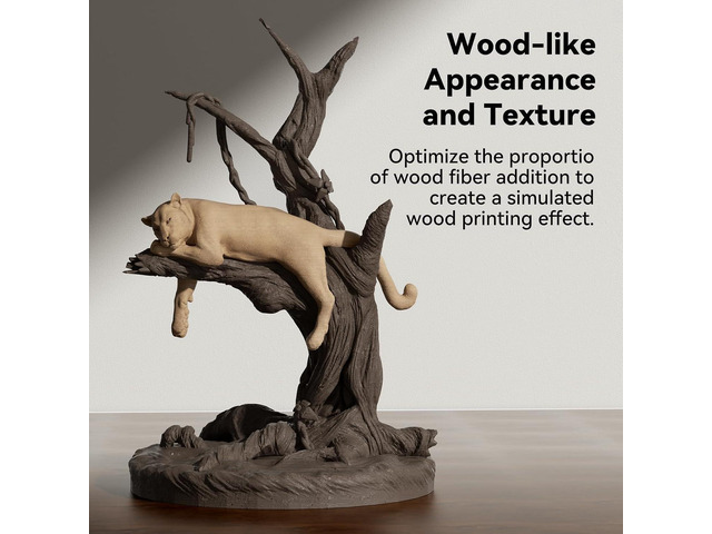 kexcelled Wood PLA Filament 1.75 mm Birch, Real Wood PLA 3D Printer Filament, Real Natural Wood Fiber, Dimensional Accuracy +/- 0.03 mm, 1 kg Spool...