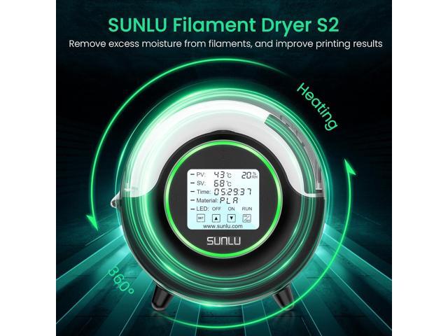SUNLU Official Filament Dryer S2, Built-in Circulation Fan, 70 Max Temperature, 3D Printer Filament Dehydrator and Storage Box fo Nylon TPU PLA...