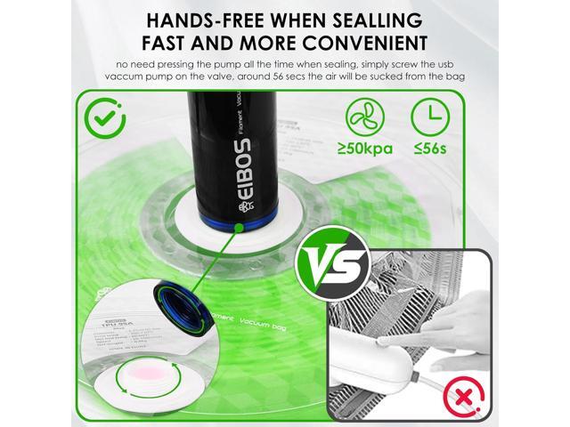 EIBOS Official 3D Printer Filament Vacuum Kit Eurus, Storage Sealed Bags with USB Pump, 10 Packs Vacuum Bags for 3D Printer Filament, Keep Spools...