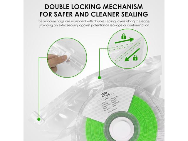 EIBOS Official 3D Printer Filament Vacuum Kit Eurus, Storage Sealed Bags with USB Pump, 10 Packs Vacuum Bags for 3D Printer Filament, Keep Spools...