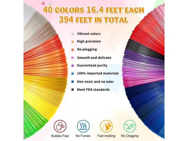 36 Colors PLA Filament 3D Pen Refills, 5M Each Color (591 Feet Total), PLA Filament for 3D Pen 1.75mm, 3D Pen Filament Box Compatible with SCRIB3D,...