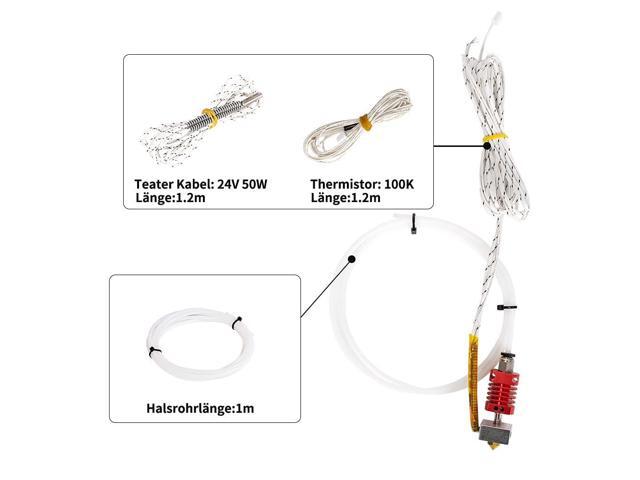 TRONXY MK10 Extruder Hot End Kit, 3D Printer Nozzles 0.4mm with Aluminum Heating Block, NTC 3950 100K Ohm Thermistor, 1M PTFE Teflon Tube...