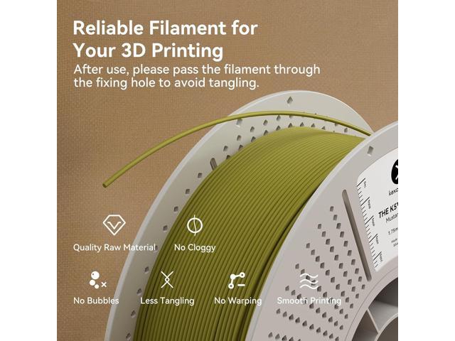 kexcelled Matte PLA Filament 1.75mmMatte Army Green PLA 3D Printer Filament 1kg Spool (2.2lbs) with +/-0.03mm Accuracy,Upgraded Tangle-Free Winding...