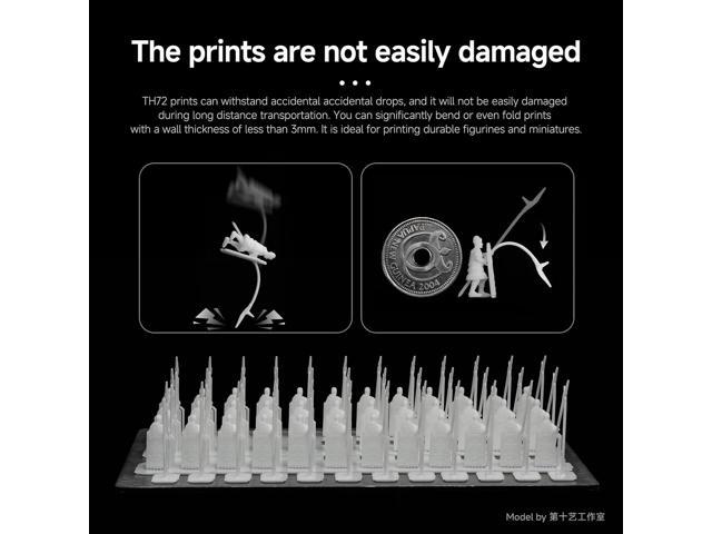 RESIONE TH72 Flexible Tough 3D Printer Resin, High Impact Resistance, Long-Lasting Toughness, Low Water Absorption, Crack-Resistant Hollow Prints,...