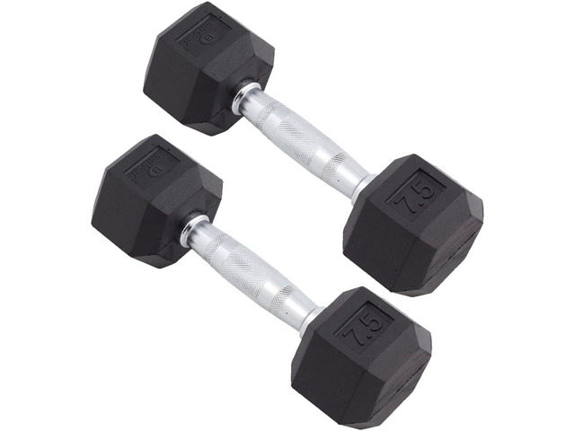 Body Sport Rubber Encased Hex Dumbbell Weight, Pair Dumbbells for Exercises Strength Training Equipment Home Gym Accessories Weight Training