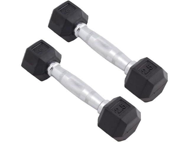 Body Sport Rubber Encased Hex Dumbbell Weight, Pair Dumbbells for Exercises Strength Training Equipment Home Gym Accessories Weight Training