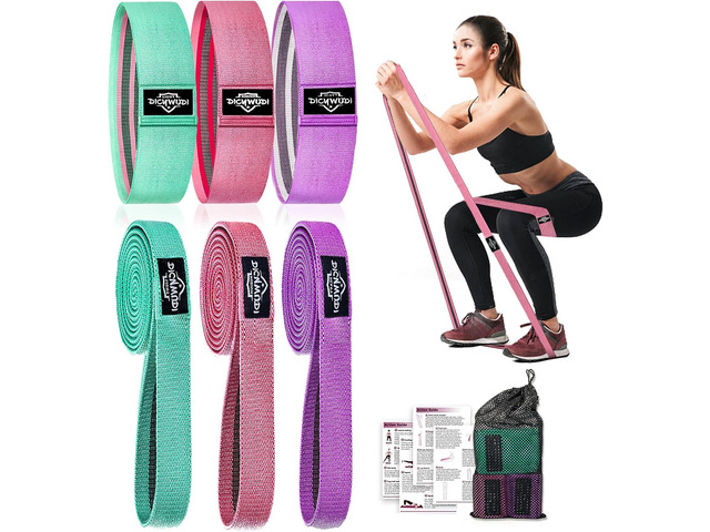 DICYWUDI Fabric Resistance Bands for Working Out, 6Pack Non-Slip Exercise Bands for Women and Men, Fabric Booty Bands for Home, Fitness, Pilates,...