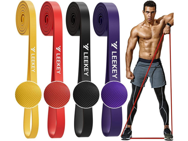 LEEKEY Pull Up Assistance Bands,Muit Levels Resistance Bands for Senior/Adults,Exercise Bands with Door Anchor, Strength Bands for Fitness...