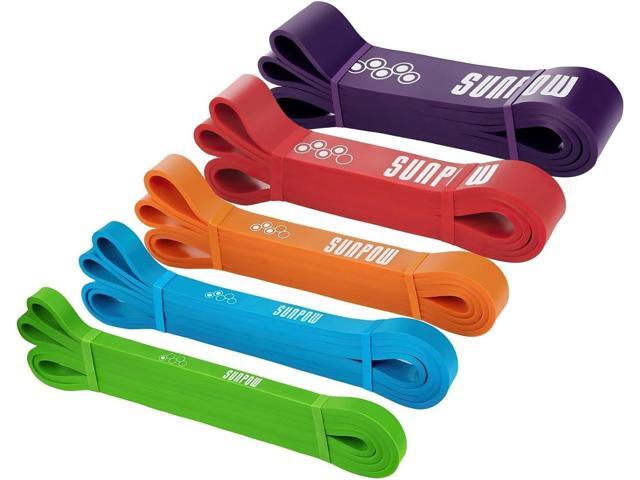 SUNPOW Pull Up Assistance Bands, Set of 5 Heavy Duty Resistance Bands for Men & Women, Natural Latex Exercise Bands for Pull-Up Progression, Home.