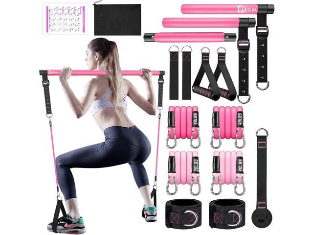 Bbtops Pilates Bar Kit with Resistance Bands,Pilates Bar with Stackable Bands Workout Equipment for Legs,Hip,Waist and Arm,Exercise Fitness.