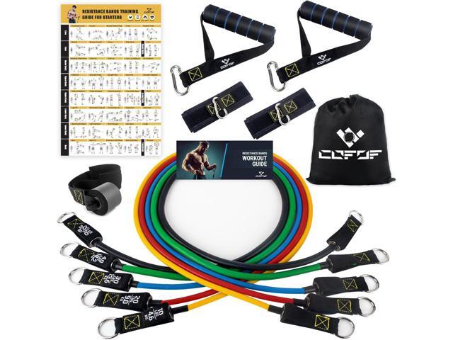 Resistance Bands Set with Yellow Handles, Exercise/Workout/Fitness Bands with Door Anchor, Legs Ankle Straps for Resistance TrainingPhysical.