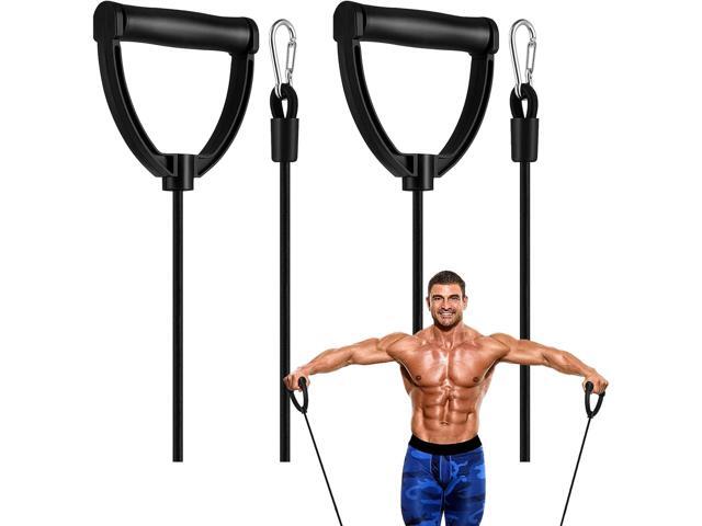 VOSAREA 1 Pair Black Stepper Resistance Bands, Nylon Resistance Bands for Stepper, Exercise Belts with Handles for Home Gym Workout