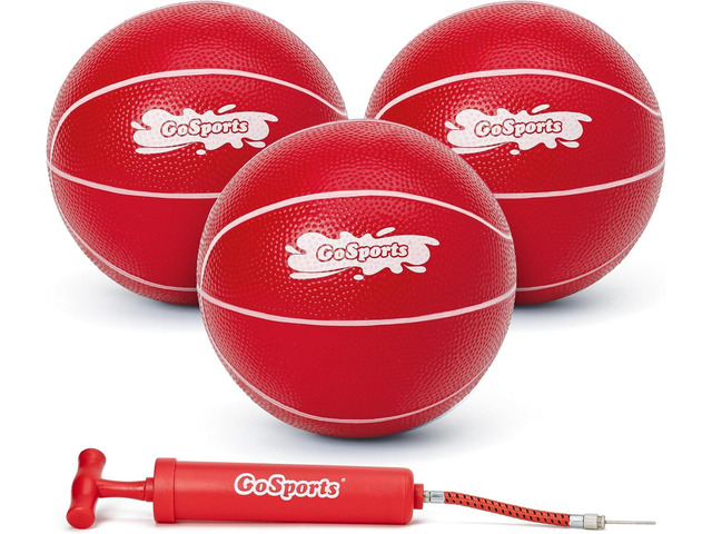 GoSports Swimming Pool Basketballs 3 Pack - Red or Blue - Great for Floating Water Basketball Hoops