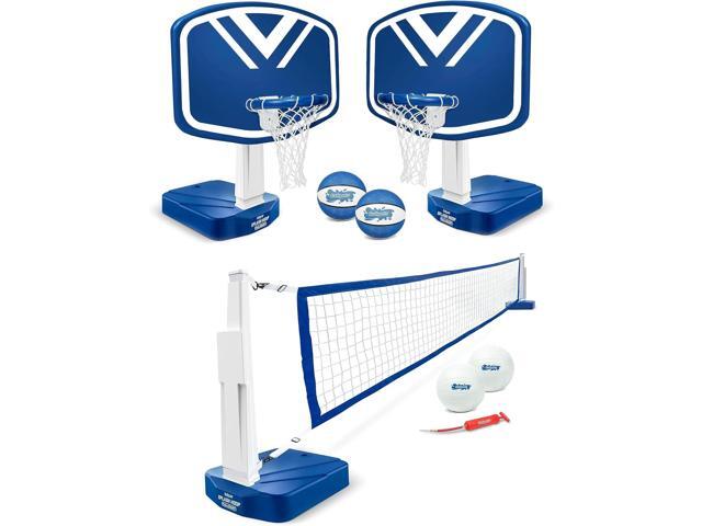 GoSports Splash Hoop 2-in-1 Full Court Pool Basketball & Volleyball Game Set