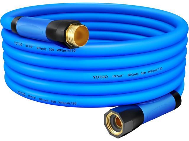 YOTOO Heavy Duty Hybrid Garden Water Hose 5/8-Inch by 25-Feet 150 PSI Kink Resistant, Flexible with Swivel Grip Handle and 3/4' GHT Solid Brass...