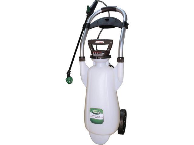 Scotts Lithium-ion Powered Pump Zero Technology, Wheeled Cart Sprayer, 3 Gallon, White, 190617