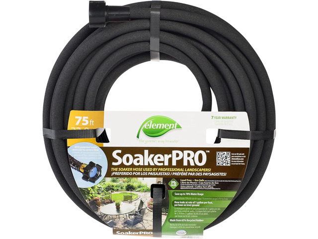 Element SoakerPRO Soaker Hose, 75' Length, 3/8' Diameter, Black