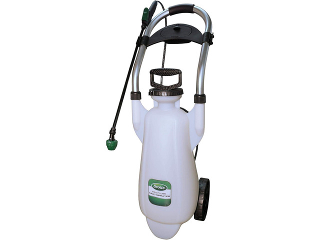 Scotts Manual Pump, Wheeled Cart Sprayer, 3 Gallon, White, 190618W