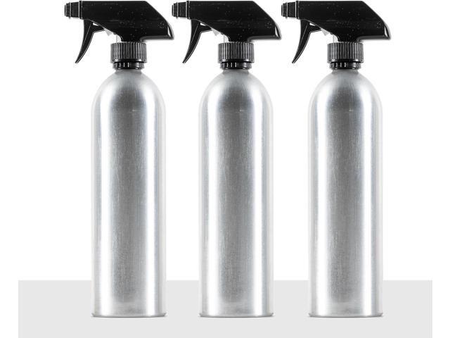 Aluminum Spray Bottles (3 Pack) 20oz - Silver Metal Aluminum Refillable Spray Bottles, Cleaning Solution, Hair, Plants, Gardening, BBQ Grill,...
