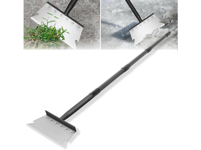 Garden Flat Shovel Scraper, Multifunctional Garden Cleaning Shovel with 59 Inch Long Handle, Heavy Duty Outdoor Floor Scraper for Weed...