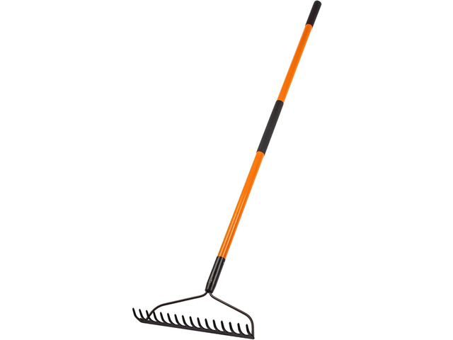 Nohovu Garden Rake - 14 Tine Heavy Duty Rake with 58 Inch Fiberglass Handle